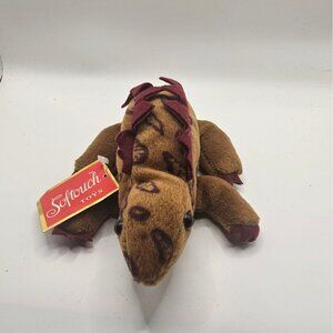 24K Softouch Toys Plush Spotted Dinosaur Stuffed Animal Tags Brown Burgundy